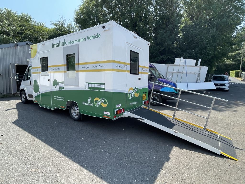 photo of new intalink vehicles rear access ramp.
