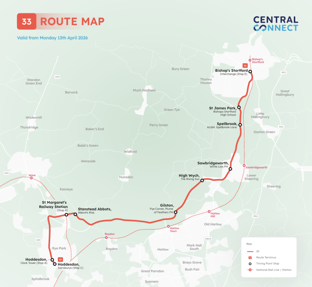 a map of the new route 33